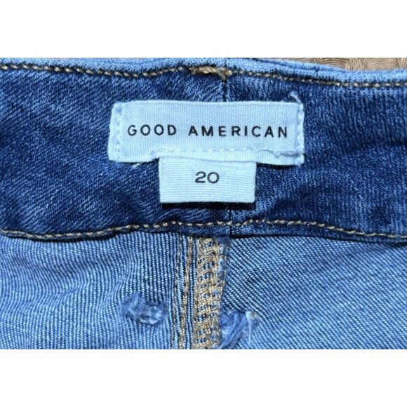 Good American Good Legs High Rise Straight Jeans Size 20 Light Wash Style GL873T - Picture 2 of 8